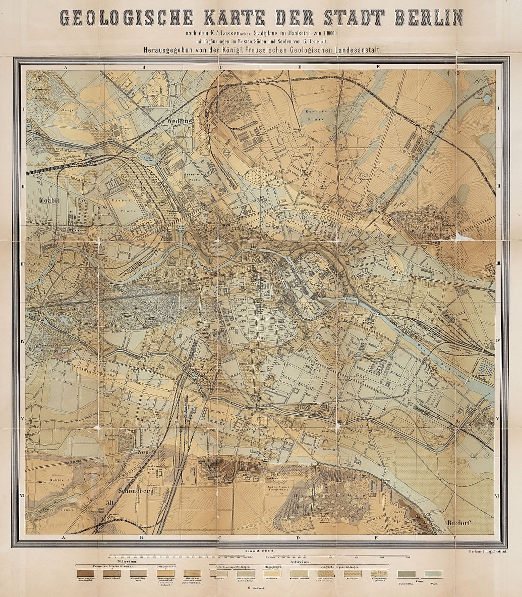 Geologische Karte der Stadt Berlin von Gottlieb Berendt